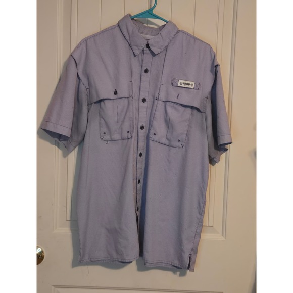 Magellan Outdoors Other - Magellan Outdoors Mens Medium Fishing Shirt MagWick Blue Plaid Vented Back